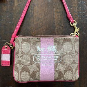 Coach Corner Zipper Wristlet